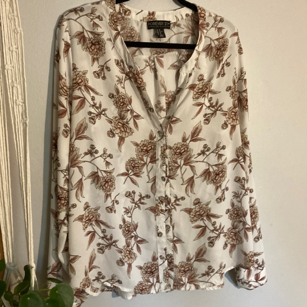 FOREVER 21+ Fall Floral Blouse •Size 0X